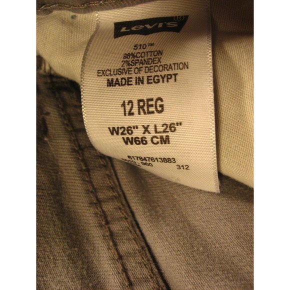 LEVIS 510 Womans CUTOFF JEANS SHORTS 12 Reg W 24 MEASURED Juniors Skinny Gray - Picture 6 of 9